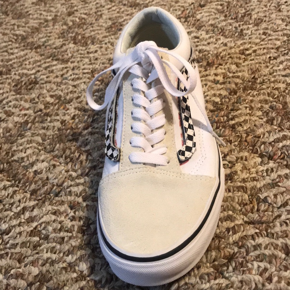 Vans Sidestripe V Old Skool White Shoes - Picture 4 of 6